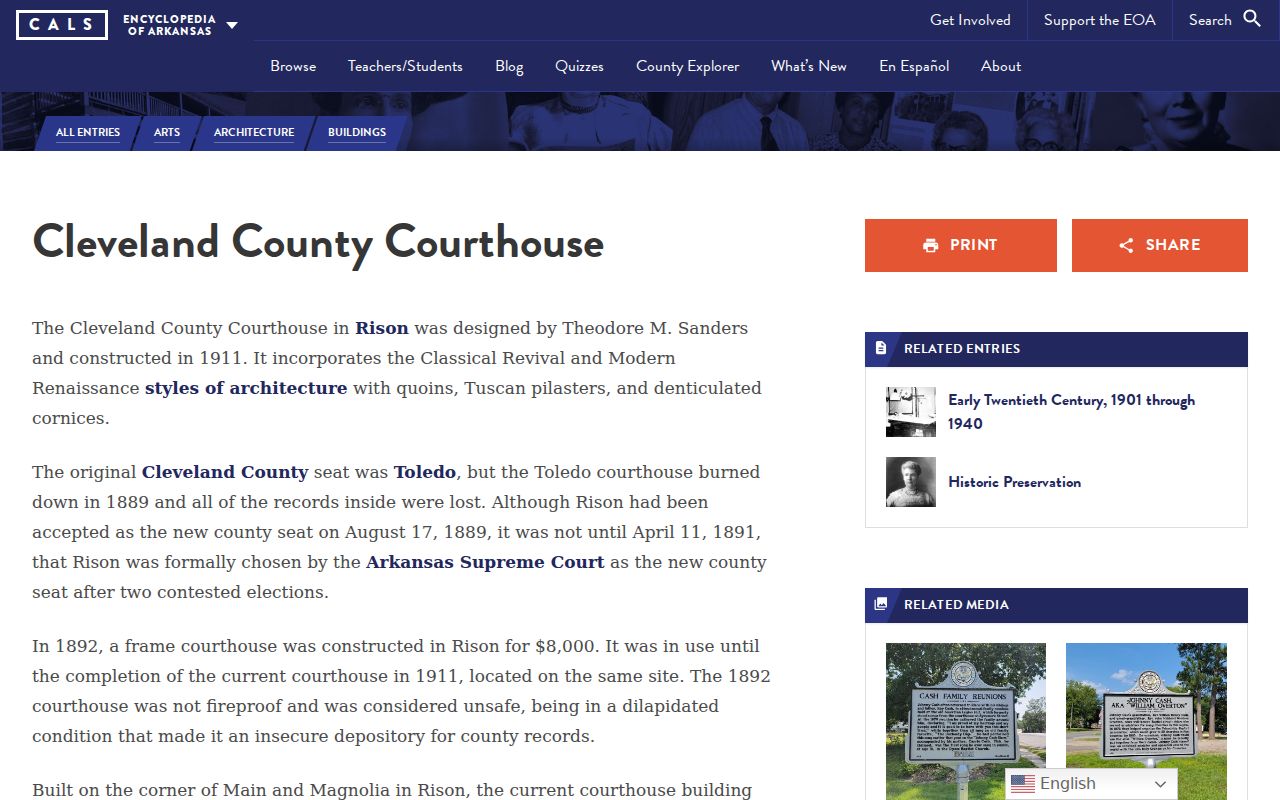 Kingsland criminal history records route through Rison courthouse