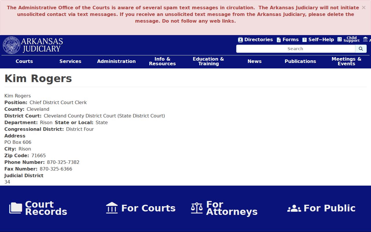 Cleveland County criminal case records district court clerk in Rison