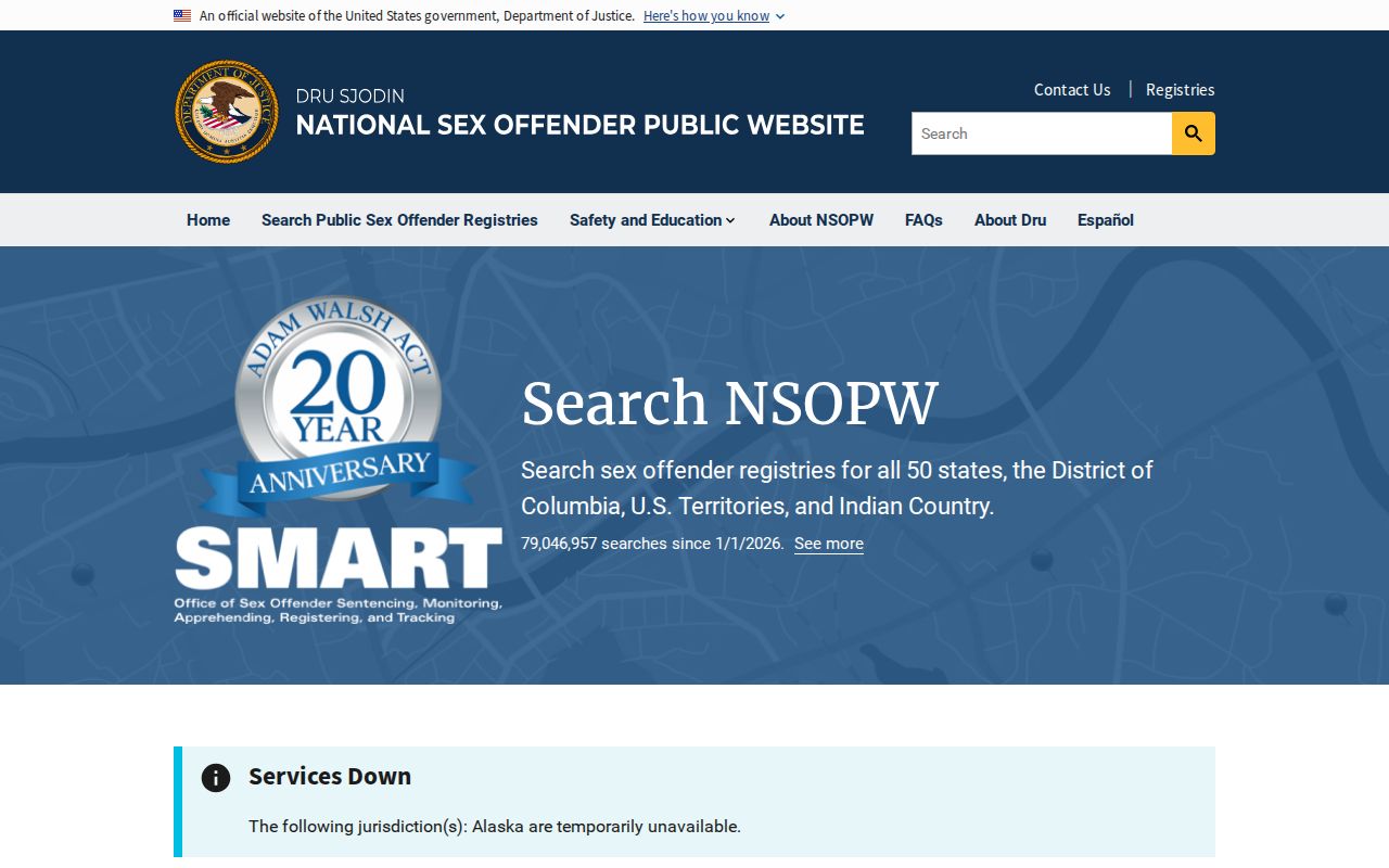 Cleveland County sex offender check using NSOPW search